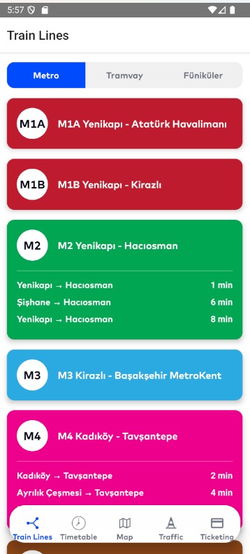 Train Lines Screen